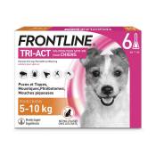 6 pipettes Frontline Tri Act pour chien de petite taille,