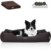 Premium lit orthopédique pour chien buffy, couverture polaire en bonus:CHOCOLATE (brun), (xxl) ca. 110x75x25cm - Beddog