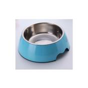 Trade Shop Traesio - 1 Pot En Acier Plastique 21x8cm Cocker Dog Cat Food Water