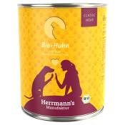 Herrmann's Menu Bio Classic 6 x 800 g pour chien - poulet bio, riz bio