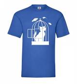 T-shirt pour homme Motif chat dans cage à oiseaux