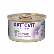 6x85g Sensitive dinde Kattovit - Pâtée pour chat