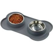 Gamelle en acier inoxydable avec base en silicone antidérapante pour petits chiens et chats. Idéal pour la nourriture et l'eau Offre exclusive