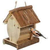 Relaxdays Mangeoire à oiseaux, abri en bois, cabane