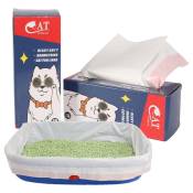 Ensoleille - Bac à litière pour chat roulé doublé d'un sac à ordures sac à litière pour chat toilette pour chat excréments de chat corde attachée sac