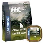 Pack bi-nutrition : croquettes 6 kg + 10 barquettes Nutrivet Inne pour chat - Sterilised (6 kg + 10 x 150 g)