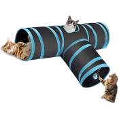 Tuserxln - Jouet pour chat pliable en forme de t à 3 voies avec tunnel pour chat avec trou pour chat, chaton, chaton