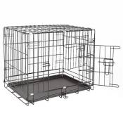 Cage pour chiens, cage d'extérieur 2 portes, pliable,