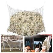 Filet à foin sac à foin filet à foin filet extrêmement résistant à la déchirure pour chevaux moutons bovins 1 pièce 160 x 100cm - Blanc - Tolletour