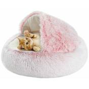 Panier Rond pour Animal de Compagnie Coussin de lit Chat Moelleux Panier Donut Lit Ultra-Doux Nid Chiot Respirant Tapis Pet Cat Bed Portable Panier