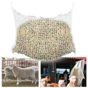 Tolletour - Filet à foin sac à foin filet à foin filet extrêmement résistant à la déchirure pour chevaux moutons bovins 1 pièce 160 x 100cm - Blanc