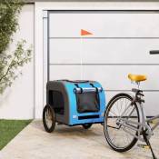 Vidaxl - Remorque de vélo pour chien bleu et gris tissu oxford et fer
