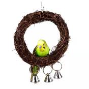 Xinuy - Parrot swing rotin anneau jouet cage à oiseaux accessoires