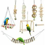 8 Piece Bird Toy Set Jouets à mâcher pour perroquets,