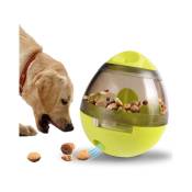 Boule de nourriture pour chien, petit distributeur de nourriture, jouet interactif à alimentation lente pour chiots et chats - jaune vert
