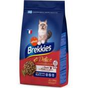 BREKKIES - Croquettes Chats Délice Au Poulet 1.5Kg