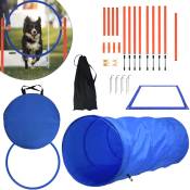 Agility Kit d'équipement pour chien – Kit d'entraînement pour animaux de compagnie avec tunnel pour chien, tunnel d'obstacles, tunnel d'entraînement