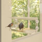 Doc&et² - Mangeoires à oiseaux de fenêtre 2 pcs Acrylique 30x12x15 cm - Transparent