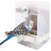 Mangeoire à Oiseaux Transparent Station d'alimentation Automatique pour Oiseaux Peut être Suspendue 16 x 10 x 9,5 cm Grande Capacité Peut Stocker
