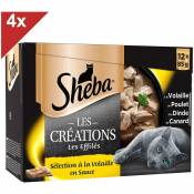 Les Créations 48 Sachets fraîcheur en sauce volaille pour chat 85g (4x12) - Sheba