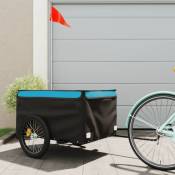 Vidaxl - Remorque pour vélo noir et bleu 45 kg fer