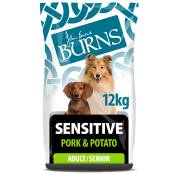 12kg Burns Sensitive+ porc, pomme de terre - Croquettes pour chien