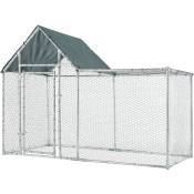 Cage pour la volaille avec protection du toit Cadre robuste différentes tailles Couleur : 200x100x100-150cm