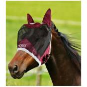 Horses - Pony, Bordeaux: Masque anti-mouches en maille avec couvre-oreilles et rembourrage en polaire Fly Shield Pro modèle