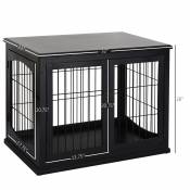 PawHut Cage de chien niche pour chien en MDF classe