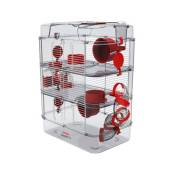 Zolux - Cage pour petits rongeurs Rody 3 trio rouge grenadine