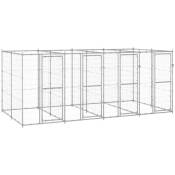 Helloshop26 - Chenil extérieur cage enclos parc animaux chien extérieur acier galvanisé 9,68 m²