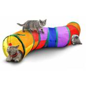 Tunnel interactif pour chat d'intérieur - Jouet pour