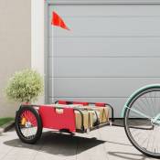 Vidaxl - Remorque de vélo cargo rouge tissu oxford et fer