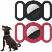Airtag Collier de chien en silicone pour localisation GPS, housse de protection compatible avec Apple Airtag Sécurité et anti-perte, collier pour