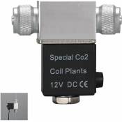 Electrovanne pour regulateur de systeme de CO2 d'aquarium Sortie cc 12V Connecter un tube 46mm ou un compteur a bulles Double tete sans bruit Version