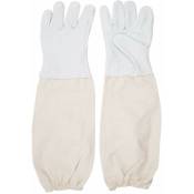 L) Gants de protection en peau de mouton pour apiculteurs, gants universels en cuir pour apiculteurs avec housse ventilée, gants anti-piqûres, outils