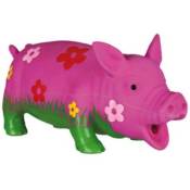 Cochon Avec Fleurs, Avec Son Original, Latex, 20 Cm