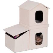 Maison pour chats, HxLxP : 86x75x44 cm, refuge pliable