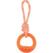 Animallparadise - Jouet pour chien rond en tpr et corde 25 cm couleur orange Samba. Orange