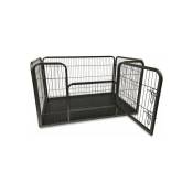 Cage pour chien 125x78x80 cm - Bank pour chien avec plaque de base - Caisse pour chien - Cage pour chiots - Noir - Maxxpet