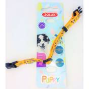 Collier puppy mascotte 8 mm 16 à 25 cm couleur jaune