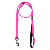 Laisse Rukka® Bliss Neon, rose fluo pour chien - taille S : L 200 cm, l 10 mm
