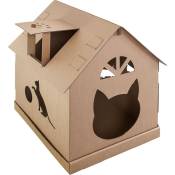 Lit de Chat Maison Chat Grotte de Chat Maison en carton Maisonnette pour chats Petigi