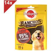 Ranchos Récompenses riche en boeuf pour chien (14x70g)