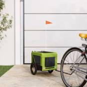 Vidaxl - Remorque de vélo pour animaux de compagnie vert et noir