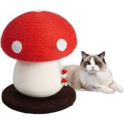 Fortuneville - Arbre à chat champignon en corde de sisal avec mini jouet pour chat champignon suspendu Jouet d'exercice vertical polyvalent pour