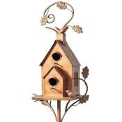 Maison D'Oiseau de Jardin avec Poteau Mangeoires D'Oiseaux