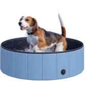 Pawhut - Piscine pour chien bassin pvc pliable anti-glissant facile à nettoyer diamètre 100 cm hauteur 30 cm bleu - Bleu