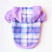 Vêtements pour chiens automne mode pull à capuche polaire petit chien bichon pull chaud(Violet xs)