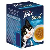 12x48g Soup : sélection de poissons Felix pour chat
